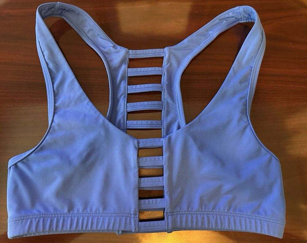 Victoria Secret Pink Racerback sports bra ultimate unlined cut out, Blue, Small